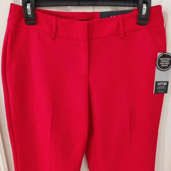 Apt. 9 Women's Red Straight Mid Rise Dress Pants NWT Size 4 - Picture 3 of 5